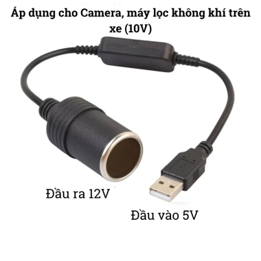 Cáp USB 5V sang 12V ô tô – Dùng cho GPS, camera hành trình, thiết bị điện tử, 49.950đ 3