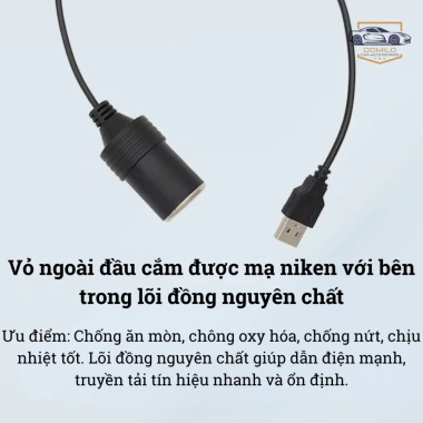 Cáp USB 5V sang 12V ô tô – Dùng cho GPS, camera hành trình, thiết bị điện tử, 49.950đ 7