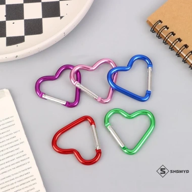 Carabiner Hợp Kim Nhôm Hình Trái Tim 1 Cái - Móc Chìa Khóa, Kẹp Đa Năng Cho Du Lịch và Ngoài Trời 3