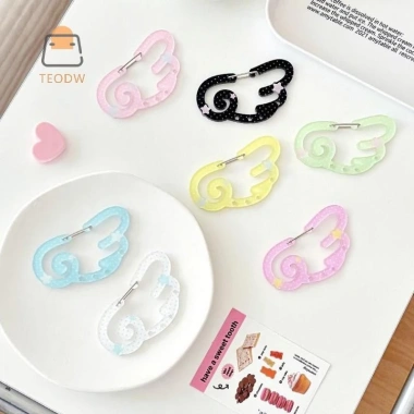 Carabiner Leo Núi Chấm Bi Hình Cánh Màu Kẹo - Khóa Acrylic Đa Năng, Móc Ba Lô 60.390₫