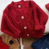 Cardigan Len Thừng Đỏ Tết Bé 6-16kg - Form Vừa, Mềm Mại, Giảm Giá 279k