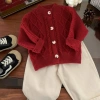 Cardigan Len Thừng Đỏ Tết Bé 6-16kg - Form Vừa, Mềm Mại, Giảm Giá 279k 3