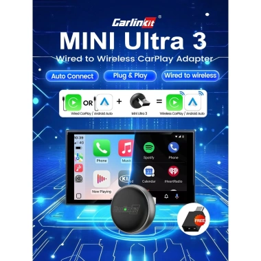 Carlinkit Mini Ultra USB-A CarPlay Android Auto - Chuyển đổi có dây sang không dây, Plug & Play, OTA cập nhật