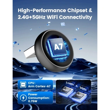 Carlinkit Mini Ultra USB-A CarPlay Android Auto - Chuyển đổi có dây sang không dây, Plug & Play, OTA cập nhật