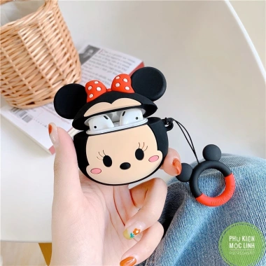 Case silicon AirPods 1/2/Pro/3 Mickey Mouse kèm móc tay, vỏ bọc i100, chỉ 12.900₫ 9