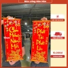 Câu đối đỏ Mai Đào 32x73cm vải nhung - Trang trí Tết Ngày Xuân, ưu đãi 150.000 VND