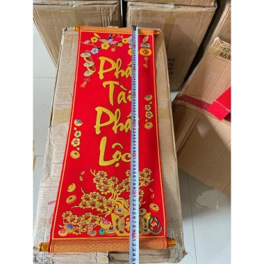 Câu đối đỏ Mai Đào 32x73cm vải nhung - Trang trí Tết Ngày Xuân, ưu đãi 150.000 VND 2 Câu đối đỏ Mai Đào 32x73cm vải nhung - Trang trí Tết Ngày Xuân, ưu đãi 150.000 VND 2