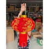 Cầu Nhung 3D Siêu Dày Cao Cấp - In Kim Tuyến Chìm - Trang Trí Tết Đỏ 140k 3