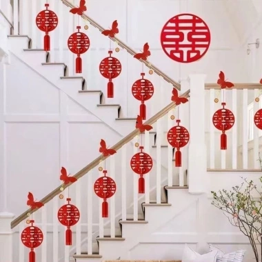 Cầu thang lan can trang trí đám cưới - Phù hợp nam nữ, hoa treo, giá ưu đãi 99.396₫ 7