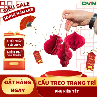 Cầu Treo Đèn Lồng Tổ Ong 8cm - Phụ Kiện Decor Tết, Đám Cưới, Sự Kiện Giá 10.000 VND