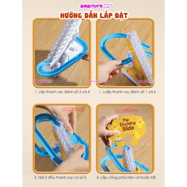 Cầu trượt vịt leo thang, đồ chơi phát nhạc đèn, kích thích phát triển bé 75k