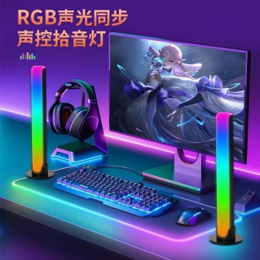 Cây Đèn LED RGB 22cm Trang Trí PC Ô Tô & Phòng – Điều Khiển Giọng Nói, Dây Pin, 99.000₫