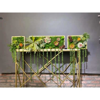 Cây giả Cụm sen đá, hoa đá cao su trang trí nội thất nhỏ xinh, giá 18.000 VND 7