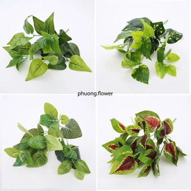 Cây giả decor 34cm 7 nhánh lá nhựa, giống thật 99% - Trang trí nội thất 17.200đ