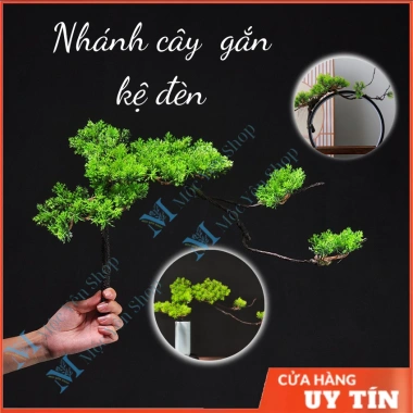 Cây giả gắn kệ đèn LED, thân mềm dễ uốn, phụ kiện trang trí tượng gốm, chỉ 92.000₫