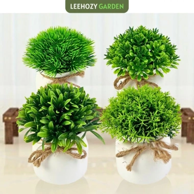 Cây giả mini thắt nơ - Trang trí decor nhà cửa, chậu cây giả, giá chỉ 15.000 VND 2