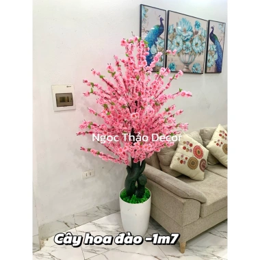 Cây hoa đào và hoa mai giả trang trí Tết, decor, giảm 22 phần trăm chỉ 849.600 đồng 3