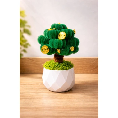 Cây Kim Tiền Mini Handmade Kẽm Nhung Chậu Trang Trí Bàn Quà Tặng May Mắn 49.000 VND 2