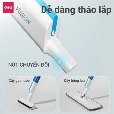 Cây Lau Kính Thông Minh Deli 126cm - Phun Sương, Gạt Nước, Đầu Xoay 90 độ - Giá 279.000 VNĐ