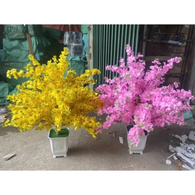 Cây Mai Đào Giả Trang Trí Tết kèm chậu, tặng dây đèn, chỉ 1.020.000, ship nhanh 8