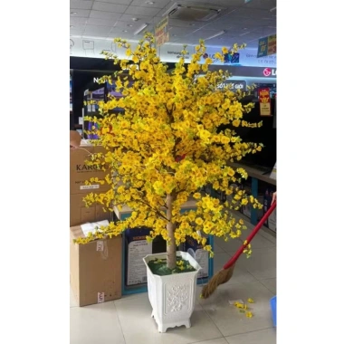 Cây Mai Đào Giả Trang Trí Tết kèm chậu, tặng dây đèn, chỉ 1.020.000, ship nhanh 9