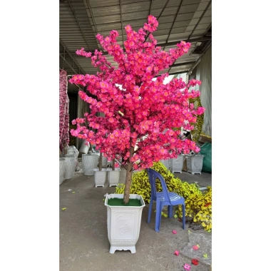 Cây Mai Đào Giả Trang Trí Tết kèm chậu, tặng dây đèn, chỉ 1.020.000, ship nhanh 10