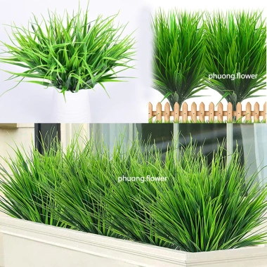 Cây nhựa giả lá lúa 7 nhánh 56 lá cao 30cm - Dùng cắm chậu, trang trí xanh, giá 13.000đ