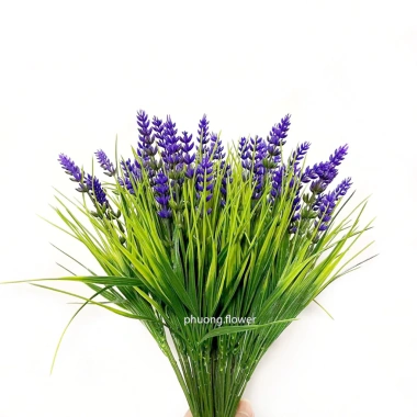 Cây nhựa giả lá lúa 7 nhánh 56 lá cao 30cm - Dùng cắm chậu, trang trí xanh, giá 13.000đ