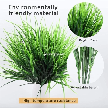 Cây nhựa giả lá lúa 7 nhánh 56 lá cao 30cm - Dùng cắm chậu, trang trí xanh, giá 13.000đ