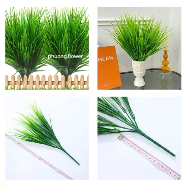 Cây nhựa giả lá lúa 7 nhánh 56 lá cao 30cm - Dùng cắm chậu, trang trí xanh, giá 13.000đ