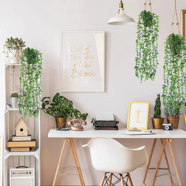 Cây rủ lá nhựa giả mini kèm chậu mô phỏng, trang trí bàn xanh tươi, giá 29.990 VND 7