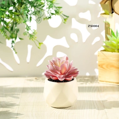 Cây sen đá giả mini trong chậu sứ, sỏi thật - Trang trí decor bền đẹp, giá 47.000₫