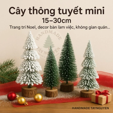 Cây Thông Tuyết Mini 15-30cm Trang Trí Noel Decor Bàn Làm Việc, Chụp Ảnh, 49.999đ