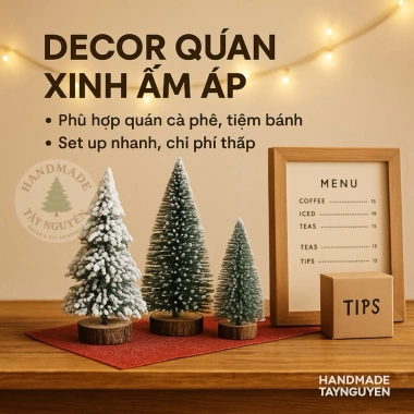 Cây Thông Tuyết Mini 15-30cm Trang Trí Noel Decor Bàn Làm Việc, Chụp Ảnh, 49.999đ