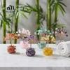Cây tiền pha lê vàng mini tự nhiên – Trang trí bàn làm việc phong thủy, phong cách hoạt hình, mã não đỏ – Mới