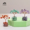 Cây tiền pha lê vàng mini tự nhiên – Trang trí bàn làm việc phong thủy, phong cách hoạt hình, mã não đỏ – Mới 3