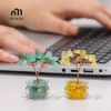Cây tiền pha lê vàng mini tự nhiên – Trang trí bàn làm việc phong thủy, phong cách hoạt hình, mã não đỏ – Mới 4