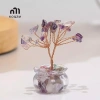 Cây tiền pha lê vàng mini tự nhiên – Trang trí bàn làm việc phong thủy, phong cách hoạt hình, mã não đỏ – Mới 7