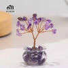Cây tiền pha lê vàng mini tự nhiên – Trang trí bàn làm việc phong thủy, phong cách hoạt hình, mã não đỏ – Mới 9