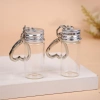 Chai bảo quản 10ml tình yêu - Móc khóa mini kính, lọ nhôm nắp rỗng, hộp cặp đôi 2
