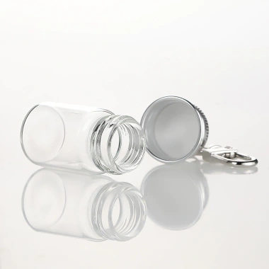 Chai bảo quản 10ml tình yêu - Móc khóa mini kính, lọ nhôm nắp rỗng, hộp cặp đôi