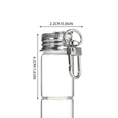 Chai bảo quản 10ml tình yêu - Móc khóa mini kính, lọ nhôm nắp rỗng, hộp cặp đôi