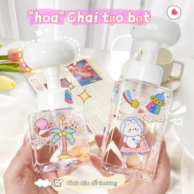 Chai bơm tạo bọt dầu gội, sữa tắm, xà phòng rửa tay - 38k cho phòng tắm và khách sạn