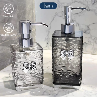 Chai chiết dầu gội sữa tắm + bình đựng nước rửa tay vân kim cương, chỉ 69.000đ