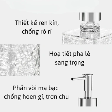 Chai chiết dầu gội sữa tắm + bình đựng nước rửa tay vân kim cương, chỉ 69.000đ 6 Chai chiết dầu gội sữa tắm + bình đựng nước rửa tay vân kim cương, chỉ 69.000đ 6