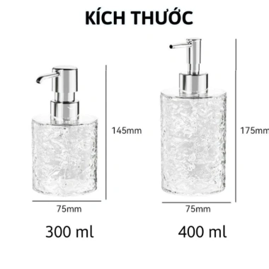 Chai chiết dầu gội sữa tắm + bình đựng nước rửa tay vân kim cương, chỉ 69.000đ
