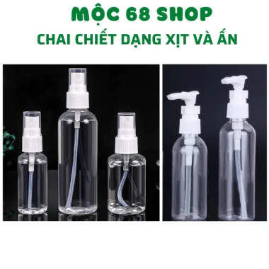 Chai chiết nhựa PET dạng vòi nhấn, lọ xịt 30-50-100ml - Tiện lợi du lịch, công tác, giá ưu đãi 6.900 VND