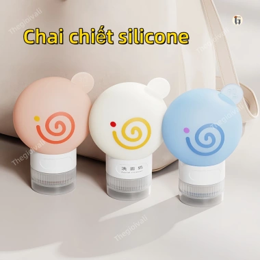 Chai chiết silicone du lịch 3 trong 1 - lọ dầu gội, sữa tắm, sữa rửa mặt, tiện lợi 32,000đ 5