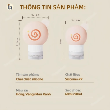 Chai chiết silicone du lịch 3 trong 1 - lọ dầu gội, sữa tắm, sữa rửa mặt, tiện lợi 32,000đ 9
