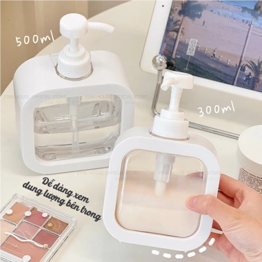 Chai chiết sữa tắm sticker cún dễ thương, đựng dầu gội, nước rửa tay trong suốt đa năng sang trọng 4
